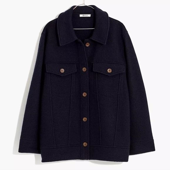 Madewell Boiled Wool Bridgman Sweater-Jacket - Picture 1 of 8